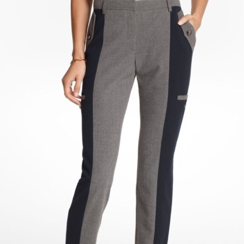 Anthropologie Leifsdottir Colorblock Blue Gray Pants, sz 4